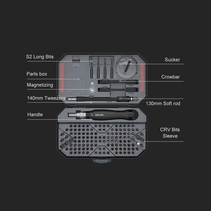 DELIXI (145 - in - 1) Magnetic Precision Screwdriver Set - Elektor