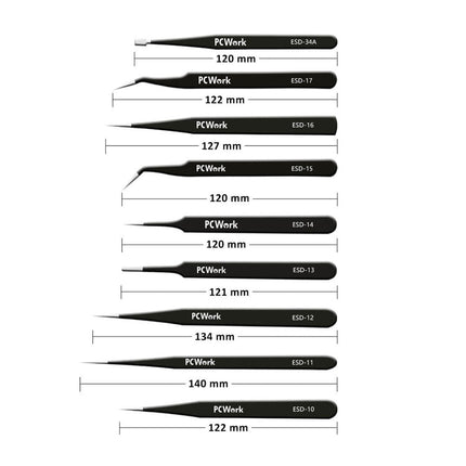 PCW08G Tweezers Set (9 pieces) - Elektor