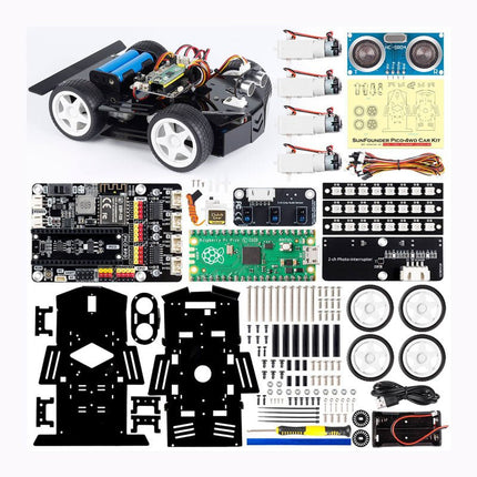 SunFounder 4WD Robot Car Kit for Raspberry Pi Pico - Elektor