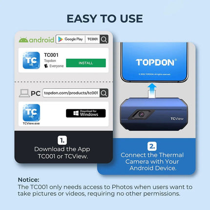 TOPDON TC001 Thermal Imaging Camera (for Android/Windows with USB - C) - Elektor