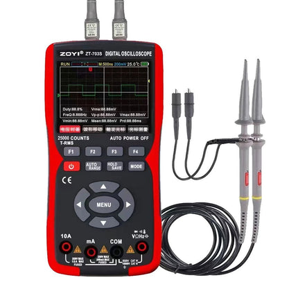 ZOYI ZT - 703S (3 - in - 1) 2 - ch Oscilloscope (50 MHz) + Multimeter + Signal Generator - Elektor